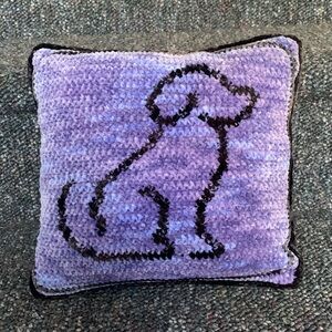 NEW Handmade crochet velvet 10x10 dog lover pillow